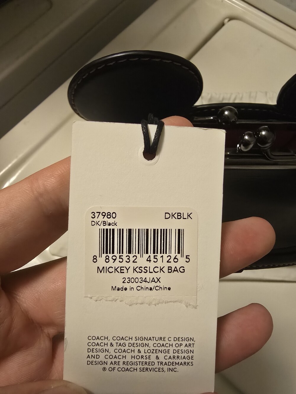 Coach Mickey Kisslock Black Leather Mini Bag - Picture 11 of 13